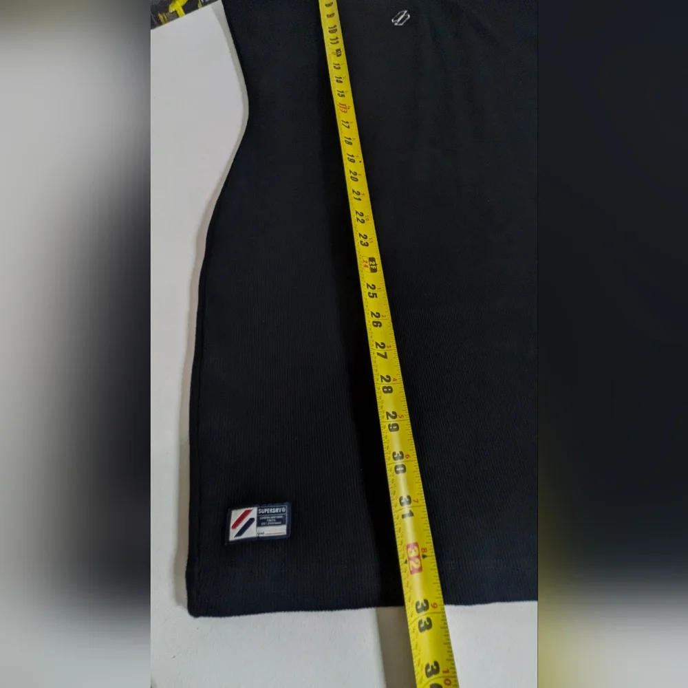 Superdry Code Essential Strappy Mini Slim Fit Tank Dress Bodycon Black Sz 10 EUC - Picture 13 of 16